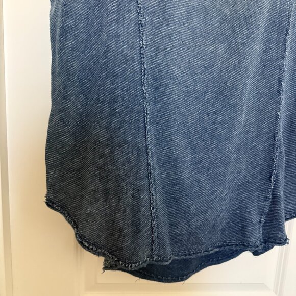Free People Fray Mixed Harvey Muscle Indigo Combo oversized sleeveless Top Small - Picture 9 of 15